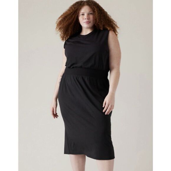 Athleta Santorini Cinch Dress - Size 2X - Black - Picture 1 of 10
